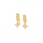 Double Dangling North Star Huggie Earring