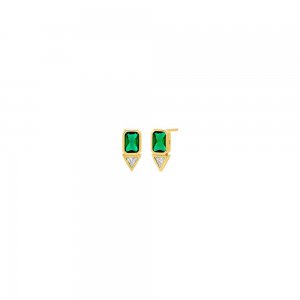 ColoredMixed Shape Bezel Stud Earring