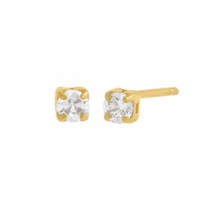 Itty Bitty Solitaire CZ Stud Earring