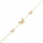 Pave Triple Butterfly Bracelet