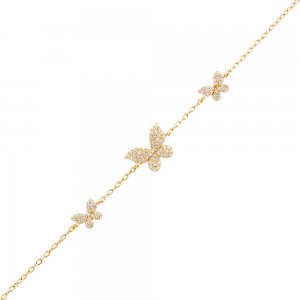 Pave Triple Butterfly Bracelet