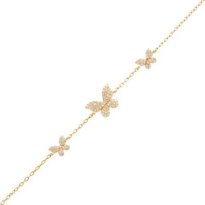 Pave Triple Butterfly Bracelet