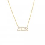 Pave Bubble Cut Out Nameplate Necklace