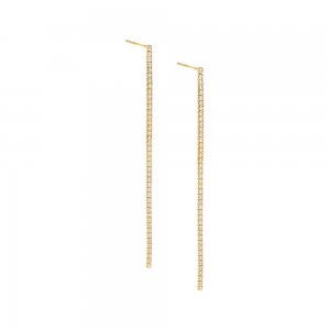 Thin Tennis Drop Stud Earring