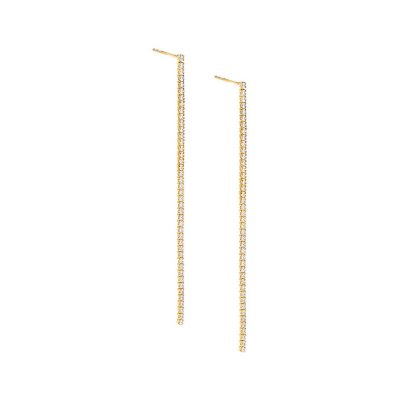 Thin Tennis Drop Stud Earring