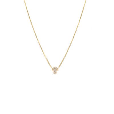 Petite Diamond Hamsa Necklace 14K