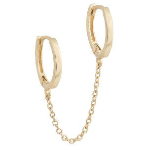 Solid Double Chain Huggie Earring