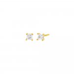 CZ Princess Cut Stud Earring