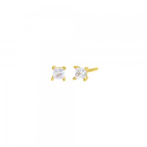 CZ Princess Cut Stud Earring