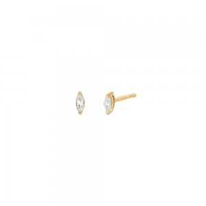 Itty Bitty Diamond Marquise Stud Earring 14K