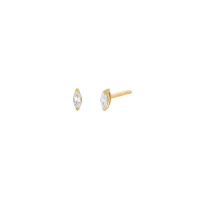 Itty Bitty Diamond Marquise Stud Earring 14K