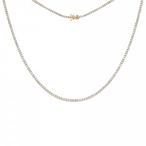 Diamond 4 Prong Tennis Necklace 14K