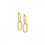 Solid Double U-Shape Drop Link Huggie Earring