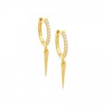 Pave Dangling Spike Huggie Earring