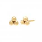 Petite Trio Cluster Bead Stud Earring 14K