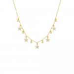 Pave Dangling Stars \u0026 Bezel CZ Necklace