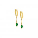 Colored Marquise Dangling Chain Huggie Earring