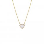 Colored Stone Pave Heart Necklace