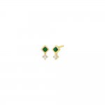 Colored Itty Bitty Double Stone Stud Earring