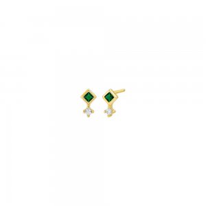 Colored Itty Bitty Double Stone Stud Earring