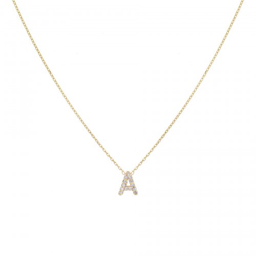 Diamond Initial Necklace 14K