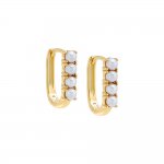 Pearl Oval Huggie Earring