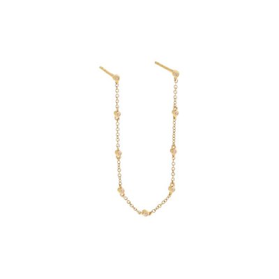 Diamond By The Yard Double Chain Stud Earring 14K