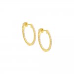 Pave Round Hoop Earring