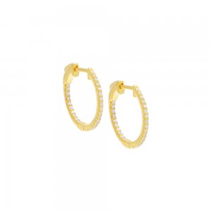 Pave Round Hoop Earring