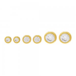 Solitaire Bezel Stud Earring Combo Set