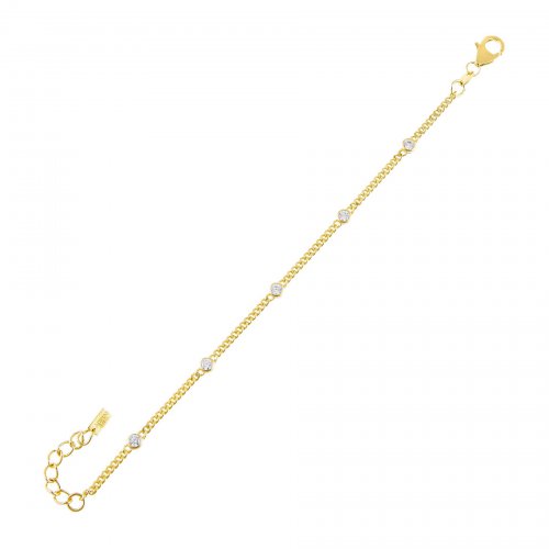 CZ Bezel Cuban Chain Bracelet