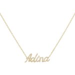 Diamond Script Name Necklace 14K