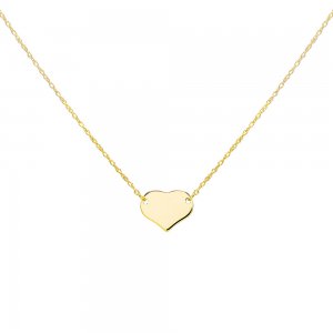 Engravable Mini Heart Necklace 14K