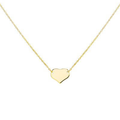 Engravable Mini Heart Necklace 14K