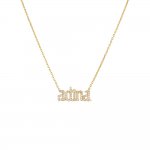 Pave Gothic Nameplate Chain Necklace