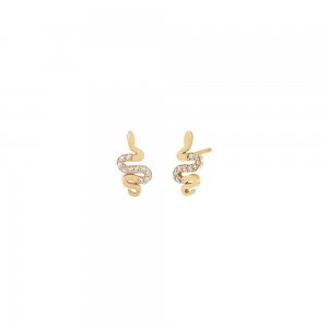 Pave\/Solid Snake Stud Earring