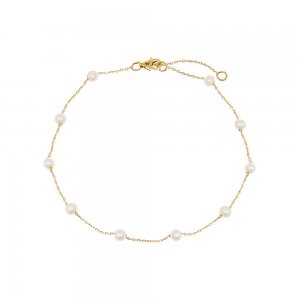 Petite Multi Pearl Anklet 14K