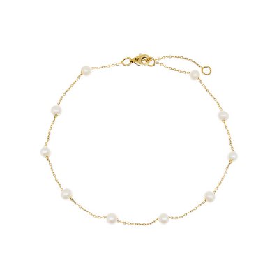 Petite Multi Pearl Anklet 14K