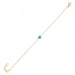 Diamond Colored Heart Bracelet 14K