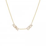 Double Pave Block Nameplate Chain Necklace