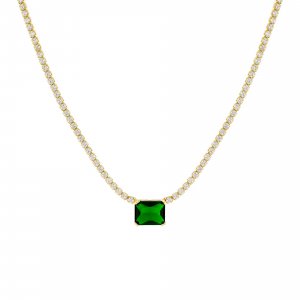 Emerald Baguette Tennis Necklace