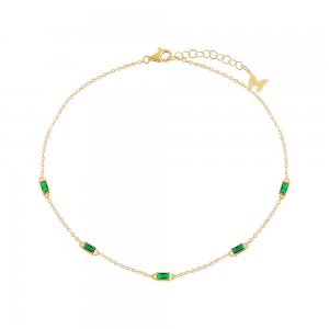 Emerald Baguette Anklet