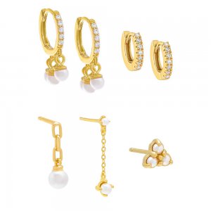 Pearl Glitz Earring Combo Set