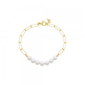 Pearl X Chunky Paperclip Chain Bracelet