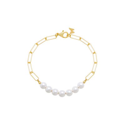 Pearl X Chunky Paperclip Chain Bracelet