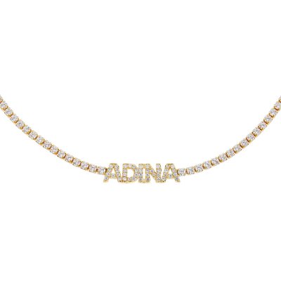 Mini Nameplate Tennis Choker