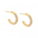 Pave Accented Hoop Earring