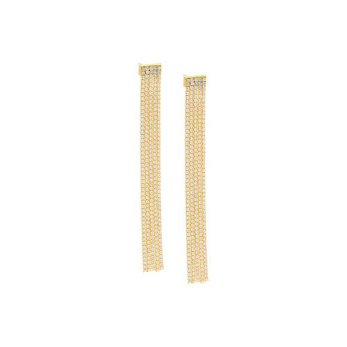 Five Row Tennis Drop Stud Earring