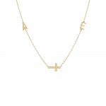 Solid Cross \u0026 Double Initial Necklace