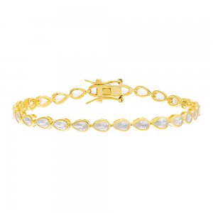 Pear Bezel-Set Tennis Bracelet